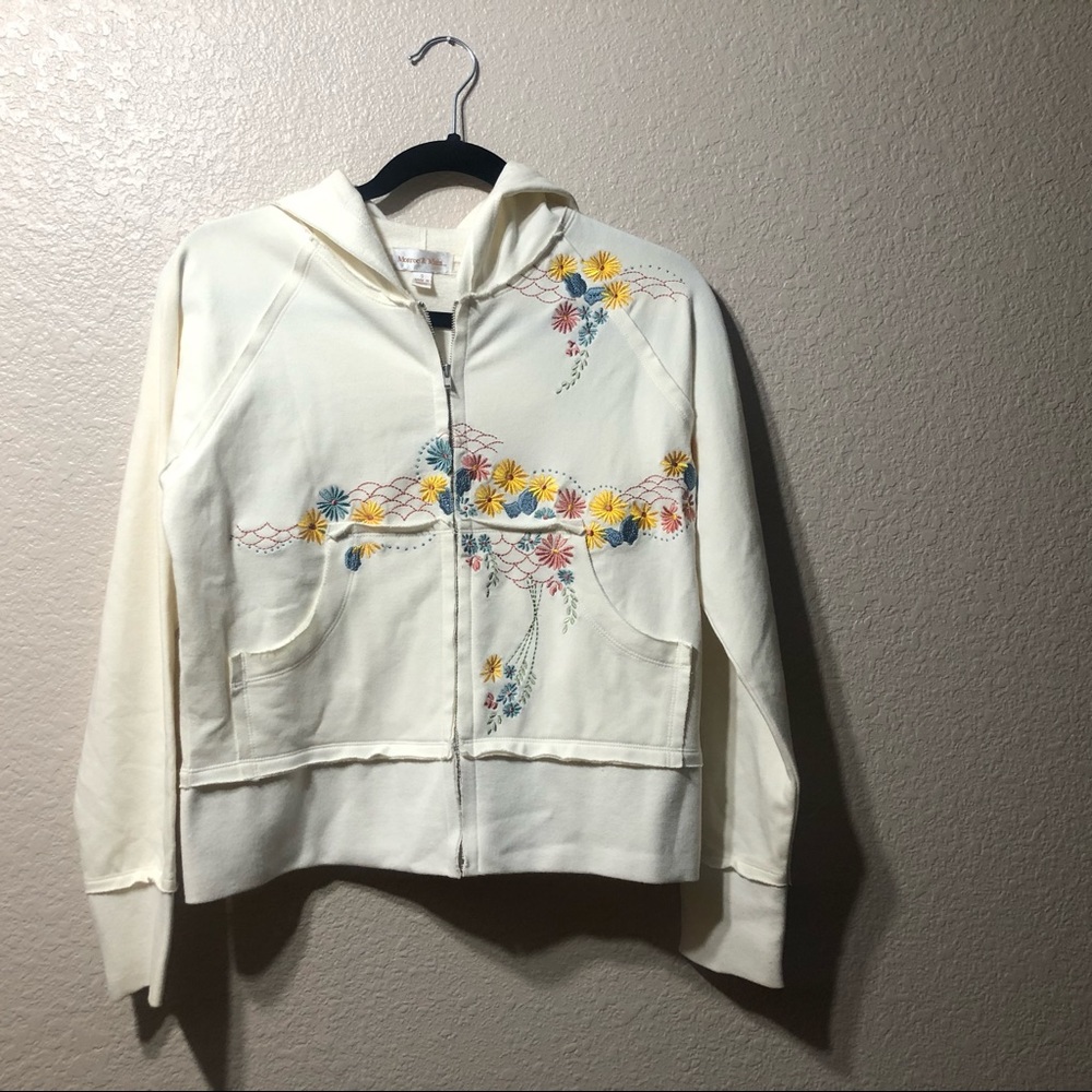 Monroe&Main embroidered light weight hoodie jacket